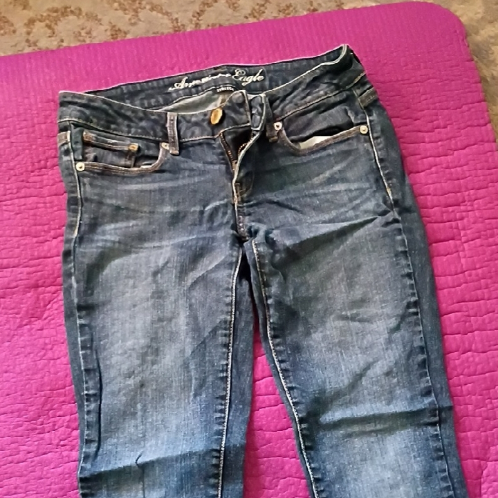 American Eagle Outfitters Women's Dark Blue Skinny Jeans